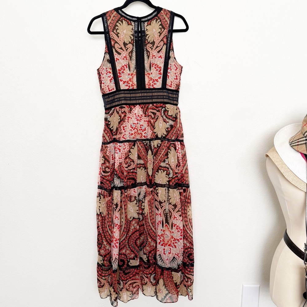 Ranna Gill Anthropologie Claudette Paisley Maxi Dress 70s Boho Romantic - Picture 5 of 13